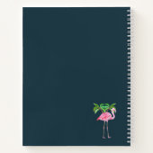 Pink Flamingo Palmen und Blumensukkulturen Notizbuch (Rückseite)