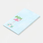 Pink Flamingo Palmen und Blumensukkulturen Post-it Klebezettel (angewinkelt)