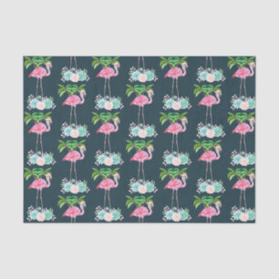 Pink Flamingo Palmen und Blumensukkulturen Seidenpapier