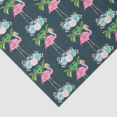 Pink Flamingo Palmen und Blumensukkulturen Seidenpapier (Ausschnitt)