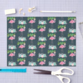 Pink Flamingo Palmen und Blumensukkulturen Seidenpapier (Handwerk)