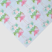 Pink Flamingo Palmen und Blumensukkulturen Seidenpapier (Ausschnitt)