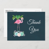 Pink Flamingo Palmen und Sukkulturen Vielen Dank Postkarte (Vorne/Hinten)