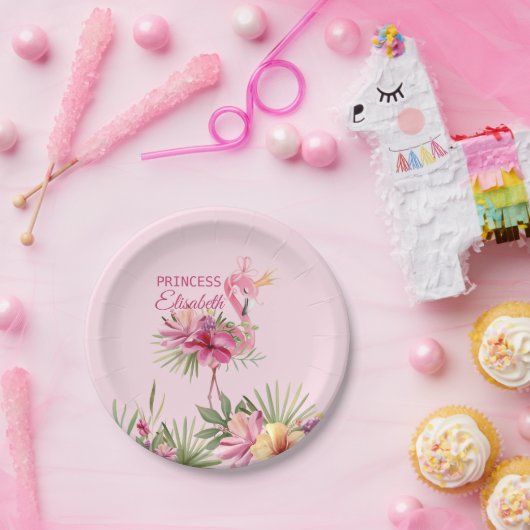 Pink Flamingo Pappteller (Party)