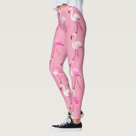 Pink Flamingo Paradise Wasserfarben Muster Leggings