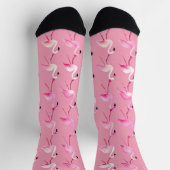 Pink Flamingo Paradise Wasserfarben Muster Socken (Oben)