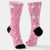 Pink Flamingo Paradise Wasserfarben Muster Socken (Gewinkelt)