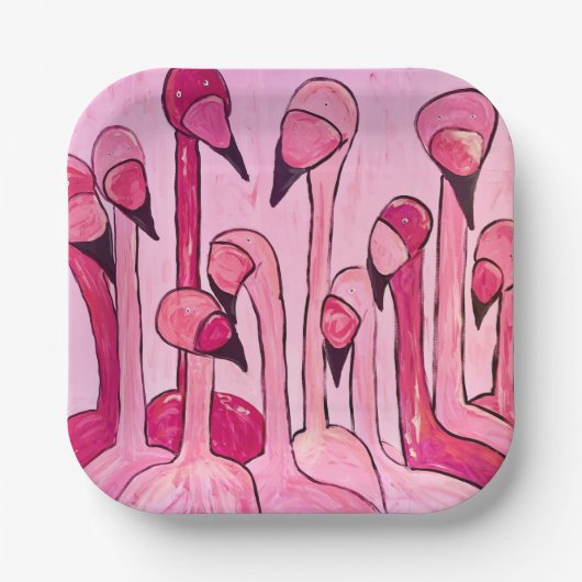 Pink Flamingo Party Teller (Vorderseite)