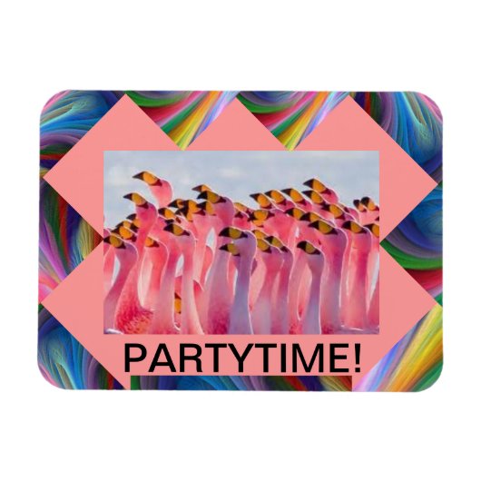PINK FLAMINGO PARTYTITIE MAGNET (Horizontal)