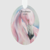Pink Flamingo Pasta Art Holiday Ornament (Vorderseite)