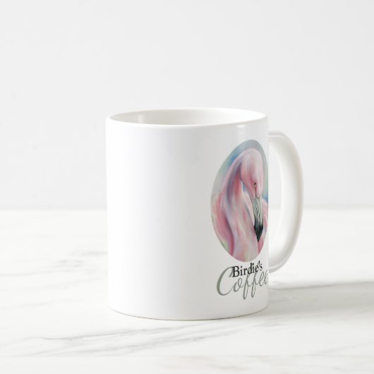 Pink Flamingo Pasta Personalisiert Kaffeetasse (VorderseiteRechts)