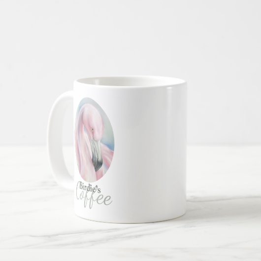 Pink Flamingo Pasta Personalisiert Kaffeetasse (Vorderseite Links)