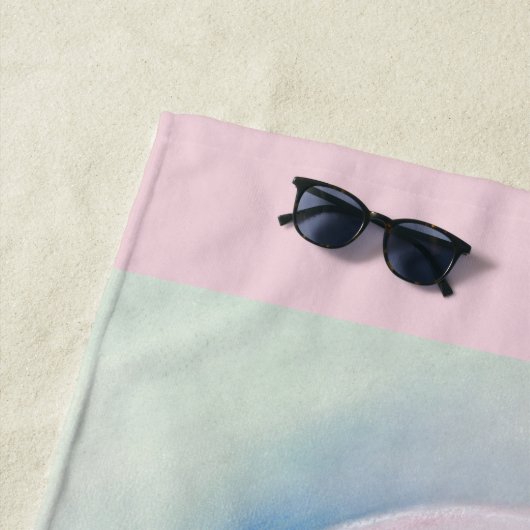 Pink Flamingo Pasta Personalisiert Strandtuch (Beispiel)