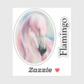 Pink Flamingo Pastel Art Custom Text Aufkleber (Blatt)