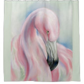 Pink Flamingo Pastel Art Duschvorhang (Vorderseite)