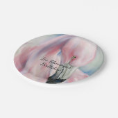 Pink Flamingo Pastel Art Pappteller (Schrägansicht)