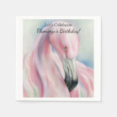 Pink Flamingo Pastel Art Serviette (Vorderseite)