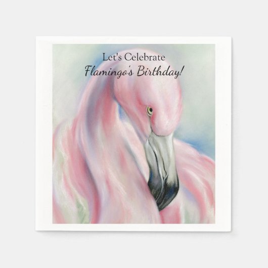 Pink Flamingo Pastel Art Serviette (Vorderseite)