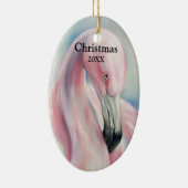 Pink Flamingo Pastel Art Weihnachten Keramikornament (Rechts)