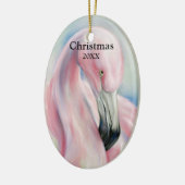 Pink Flamingo Pastel Art Weihnachten Keramikornament (Links)