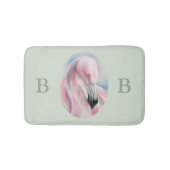 Pink Flamingo Pastell Art Dual Monogram Badematte (Vorderseite)