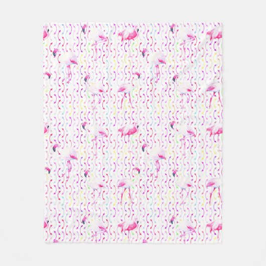 Pink Flamingo Pattern Blanket Fleecedecke (Vorderseite)