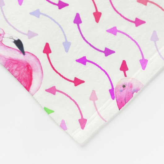 Pink Flamingo Pattern Blanket Fleecedecke (Ecke)