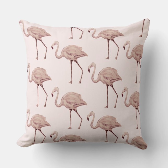 Pink Flamingo Pattern Throw Kissen (Vorderseite)