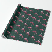 Pink Flamingo Pattern Wein Drink Funny Geschenkpapier (Ungerollt)