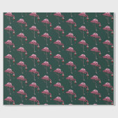Pink Flamingo Pattern Wein Drink Funny Geschenkpapier (Flach)