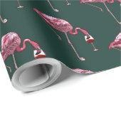 Pink Flamingo Pattern Wein Drink Funny Geschenkpapier (Rolleneckpunkt)