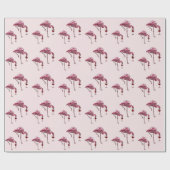 Pink Flamingo Pattern Wein Drink Funny Geschenkpapier (Flach)