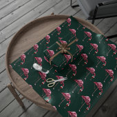 Pink Flamingo Pattern Wein Drink Funny Geschenkpapier