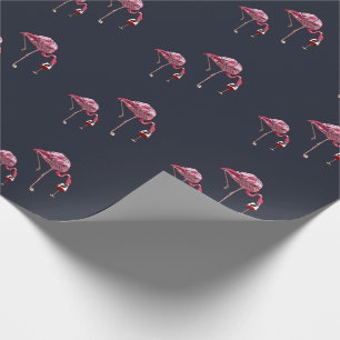 Pink Flamingo Pattern Wein Drink Funny Geschenkpapier