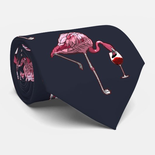 Pink Flamingo Pattern Wein Drinker Die sonnige Neu Krawatte (Gerollt)