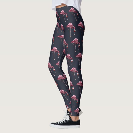 Pink Flamingo Pattern Wein Drinker Die sonnige Neu Leggings (Links)