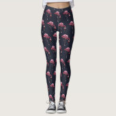 Pink Flamingo Pattern Wein Drinker Die sonnige Neu Leggings (Vorderseite)