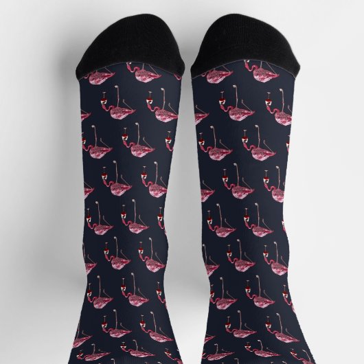 Pink Flamingo Pattern Wine Drinker Funny Novelty Socken (Oben)