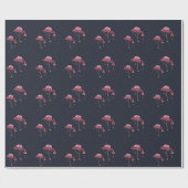 Pink Flamingo Pattern Wine Lover Funny Geschenkpapier (Flach)