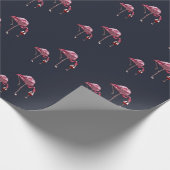 Pink Flamingo Pattern Wine Lover Funny Geschenkpapier (Ecke)