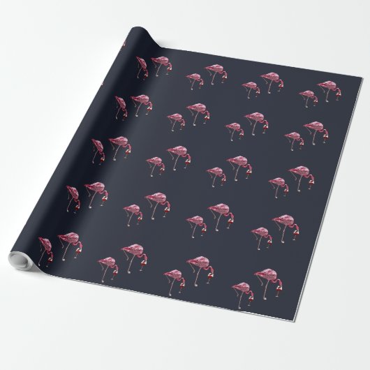 Pink Flamingo Pattern Wine Lover Funny Geschenkpapier (Ungerollt)