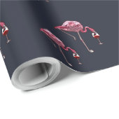 Pink Flamingo Pattern Wine Lover Funny Geschenkpapier (Rolleneckpunkt)