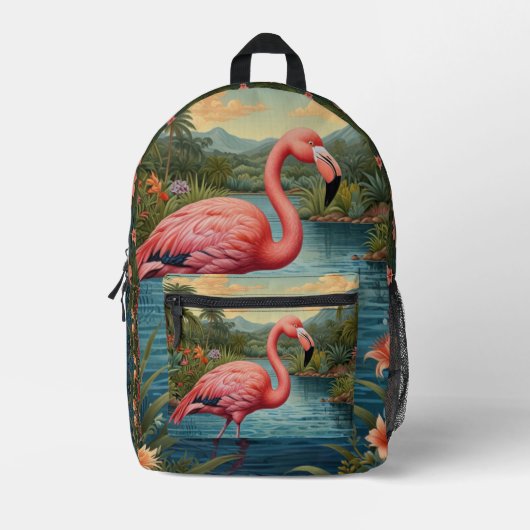 Pink-Flamingo personalisieren Bedruckter Rucksack (Vorderseite)