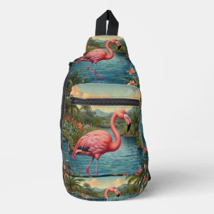 Pink-Flamingo personalisieren Crossbody Bag