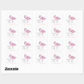 Pink Flamingo Personalisiert Baby Dusche Quadratischer Aufkleber (Blatt)