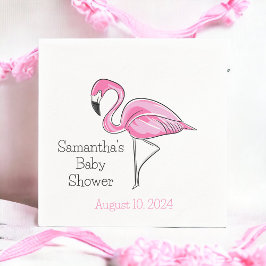 Pink Flamingo Personalisiert Baby Dusche Serviette