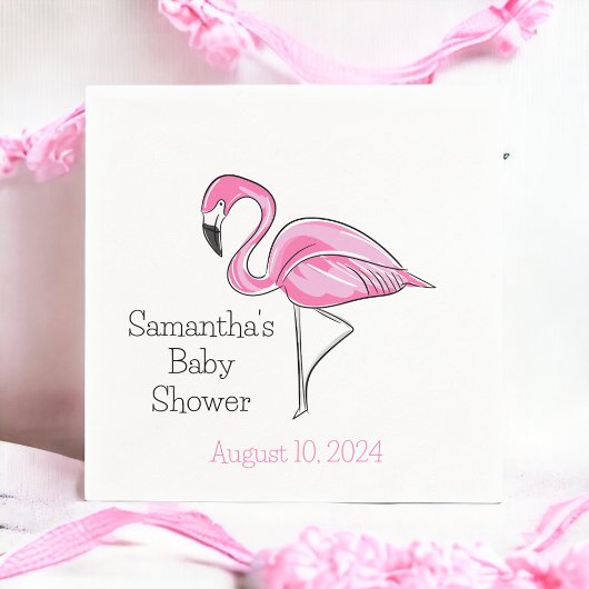 Pink Flamingo Personalisiert Baby Dusche Serviette