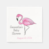 Pink Flamingo Personalisiert Baby Dusche Serviette (Vorderseite)