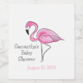 Pink Flamingo Personalisiert Baby Dusche Weinetikett (Einzelnes Label)