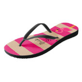 Pink Flamingo Personalisiert Badesandalen (Schrägansicht)